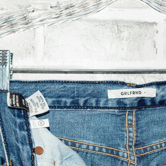 GRLFRND Addison High-Rise Denim Jeans Split Boot Touch The Floor sz 27 - Picture 2 of 12